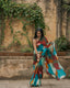 Boho Abstract Multicolor Georgette Saree with Artistic Brushstroke Print & Blouse Fabric FANCY SAREES