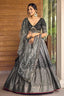 Black Thread Embroidery Lehenga Choli with Dupatta Clothsvilla