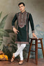 Party & Wedding Green Viscose Silk Kurta for Men Clothsvilla