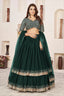 Green Georgette Zari Embroidered Work Lehenga Choli Clothsvilla