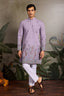 Premium Lavender Embroidered Kurta for Mens Wear Clothsvilla
