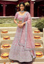Light Purple Embroidered Organza Semi Stitched Lehenga ClothsVilla