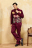 Wedding Special Maroon Velvet Bomber Jacket Set for Mens Wear Clothsvilla