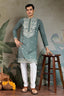 Pastel Pista Viscose Silk Embroidered Kurta for Men Clothsvilla