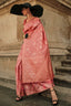 Peach Elegant Banarasi Silk Saree with Zari Weaving Blouse Pieces ClothsVilla