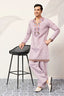 Royal Look Lavender V Neck Kurta Pant for Mens Wear Clothsvilla