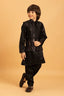 Traditional Black Mirror Work Koti Kurta Set for Boys Clothsvilla