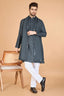Designer Grey Sequence Embroidered Gents Kurta Clothsvilla