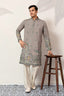 Wedding Traditional Look Grey Kurta for Mens Wear Clothsvilla