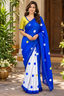 Azure Whisper Blue Mul Cotton Saree ClothsVilla