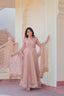 Beige Premium Fendy Chiffon 12-Kali Gown with Embroidered Cut-Work Dupatta ClothsVilla