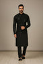 Black Chanderi Kurta Pant Set ClothsVilla