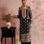 Black Elegant Faux Georgette Thread & Sequin Embroidered Suit Set ClothsVilla