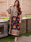 Black Elegant Heavy Chinon Silk Digital Print Suit Set ClothsVilla