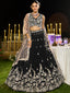 Black Elegant Satin Silk Sequin Embroidered Lehenga Choli with Dupatta – 3.5 Meter Flair, Fully Stitched ClothsVilla