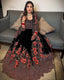 Black Embroidered Heavy Georgette Gown Set with Dupatta & Bottom – Ready to Wear ClothsVilla