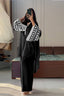 Black Natural Satin Embroidered Suit Set with Farshi Plazzo & Lace Border Dupatta ClothsVilla