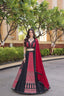 Black Printed Mirror Work Lehenga Set ClothsVilla