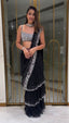 Black Ready-to-Wear Lehenga Saree – Elegant & Stylish