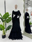 Black Ready-to-Wear Ruffle Style Lehenga Saree in Faux Georgette with Thread & Sequin Work ClothsVilla