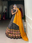 Black Royal Tussar Silk Lehenga Choli with Bandhej & Patola Prints – Perfect for Festive Functions