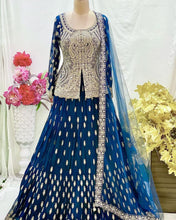 Load image into Gallery viewer, Blue Color Mesmerizing Fox Georgette Lehenga Set: Embroidered Elegance for Every Occasion ClothsVilla