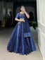 Blue Cotton Chaniya Choli with Cowrie Shell Detail ClothsVilla