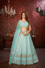 Blue Embroidered Fox Georgette Lehenga Choli Set ClothsVilla
