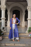Blue Faux Georgette Bandhani Shrug with Kutchi Patchwork ClothsVilla