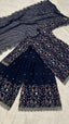 Blue Festive Georgette Sharara Set with Sequins, Thread & Zari Work ClothsVilla