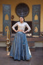 Blue Ready-to-Wear Jacquard Lehenga ClothsVilla