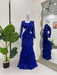 Blue Ready-to-Wear Ruffle Style Lehenga Saree in Faux Georgette with Thread & Sequin Work ClothsVilla