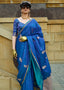 Blue Regal Banarasi Satin Silk Saree – Timeless Elegance ClothsVilla