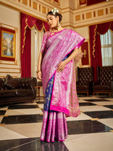 Load image into Gallery viewer, Classic Blue Soft Cotton Saree with Woven Design ClothsVilla