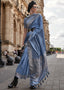 Blue Traditional Woven Satin Silk Blend Saree with Blouse Piece – Festive & Partywear ClothsVilla