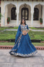 Blue Vichitra Silk Heavy Sequins & Thread Embroidered Lehenga Set with Unstitched Blouse & Designer Dupatta – Full-Stitched Lehenga ClothsVilla
