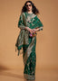 Bottle Green Fairytale Banarasi Georgette Silk Saree with Brocade Blouse – Summer Glam Edition ClothsVilla