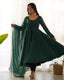 Bottle Green High-End Pure Fox Georgette Laheriya Print Anarkali Set with Dupatta – Perfect for Summer Weddings