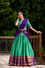 Bottle Green Traditional Poly Cotton Lehenga with Zari Weaving Work & Georgette Embroidered Dupatta – Stitched Lehenga with Unstitched Blouse ClothsVilla