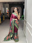 Brown Color Dola Silk Patola Saree with Shimmering Foil Work ClothsVilla