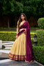 Cream Elegant Kanchipuram Lehenga with Zari Weaving Work – Full-Stitched Lehenga & Blouse with Georgette Zari Dupatta ClothsVilla