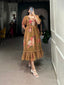 Brown Graceful Floral Georgette Frock – Ethnic Summer Collection