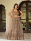 Brown Lehenga Choli with Zari, Sequin Work ClothsVilla
