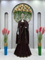 Brown Ready-to-Wear Faux Georgette Lehenga Saree Set with Embroidered Choli & Stylish Shrug ClothsVilla
