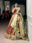 Brown Simmer Lehenga with Paithani Dupatta & Batwa ClothsVilla