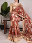 Brown Tussar Silk Saree with Viscose Border – A Dreamy Blend of Elegance and Grace