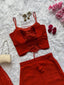 Red Georgette Stone Work Fishcut Lehenga Set ClothsVilla