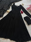 Black Georgette Anarkali Suit with Mirror Lace Dupatta ClothsVilla