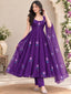 Georgette Zari Handpaint Corset Anarkali Suit ClothsVilla