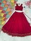 Georgette Diamond Work Lehenga Choli with Printed Organza Dupatta ClothsVilla